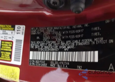 2017 Toyota Sienna Le 8 Passenger из США, поврежденный, VIN 5TDKZ3DC9HS884601